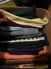 11lb Lot Mixed Vintage Fabric Pieces most Under 1 Yd All Types Colors