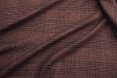 Ermenegildo Zegna Heritage Wool Silk Linen Blazer Fabric Tobacco Brown Check 300