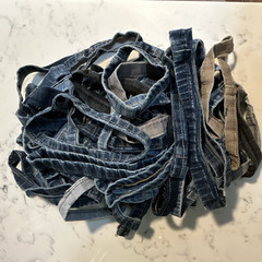 Denim pant leg hem cuff – mixed colors (approx 21 pairs)