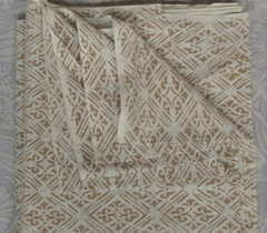 White & Beige Hand Block 5 Yard 100%Cotton Fabric NO TARRIF CHARGES 100%✅KK17