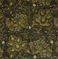 HOUSE OF HACKNEY CURTIAN FABRIC Moon Garden Velvet 1.05 METRES MIDNIGHT VELVET