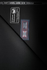 60% KID MOHAIR & 40% WOOL BLACK SUITING FABRIC BY William Halstead = See Below