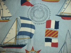Fabric Sailing Sailboats HS Windward Home Seasons Blue 1 3/8 Yards