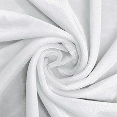 Princess WHITE Polyester Spandex Stretch Velvet Fabric by the Yard for Tops, Dr
