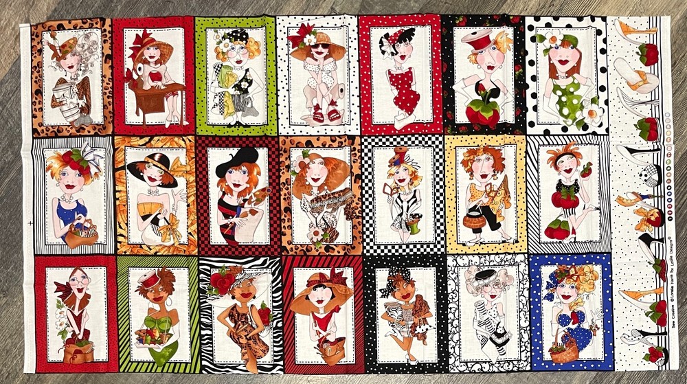 Hard to Find Loralie Harris SEW CREATIVE Cotton Fabric Panel 23″ x 43″