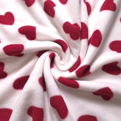 Red Heart Fleece Fabric 58″ Wide Valentine Hearts Fleece Yard Crimson