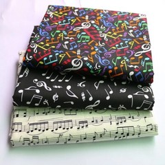 Cotton Fabric 43” Wide By Yards Music Print Cotton Craft Diy Zakka Material