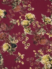 Floral Cotton Lawn Brown Digitally Printed Imported Japan By the Yard