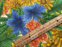 fabric Jungle Flower Colorful By Fabri-Quilt 42”X 27”