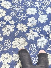 Vintage Flower Printed Denim