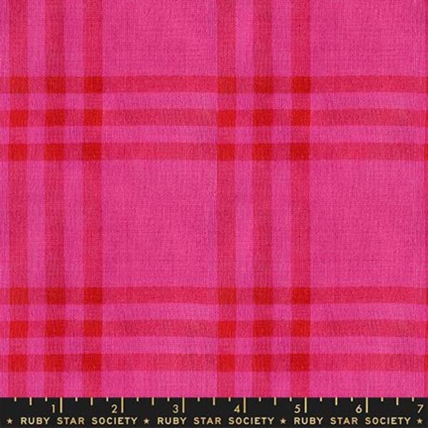 Horizon Plaid in Pink | Mystic Fable Warp and Weft Wovens | Ruby Star Society