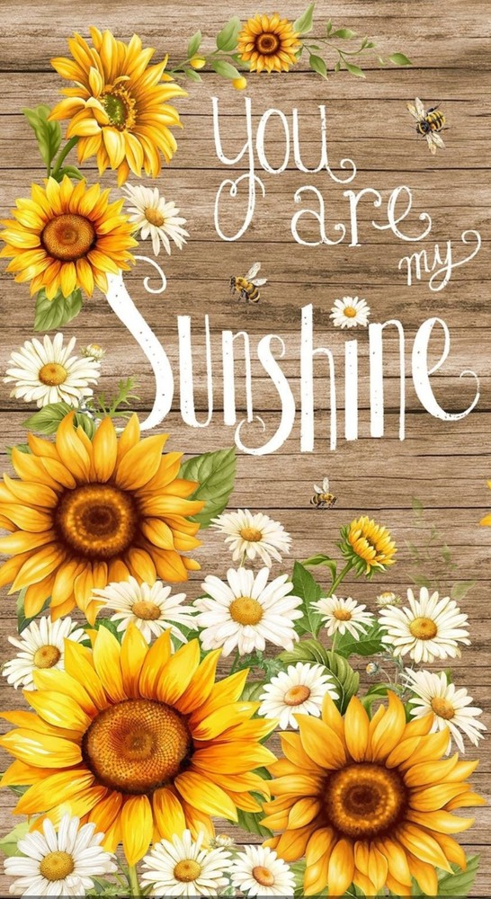 Timeless Treasures You Are My Sunshine Sunflower Cotton Quilt Panel 24″ X 44″