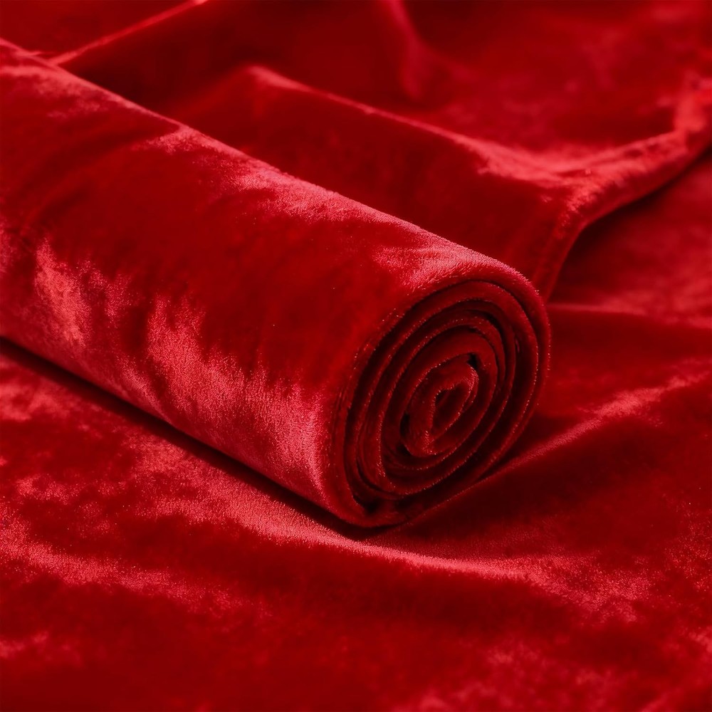 Red 60 Inch Wide Stretch Velvet Fabric 5 Yards Soft Velvet Fabric by the Yard