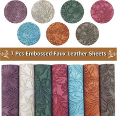 8.2×11.8 Inch Faux Leather Craft Sheets – 7 Pcs Floral Design for DIY Projects