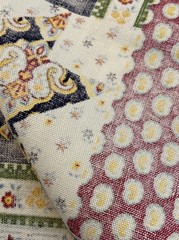 Quilt Print Cheater Fabric 3.72 Yards Boho Cottage French Country Blue 44 Inch