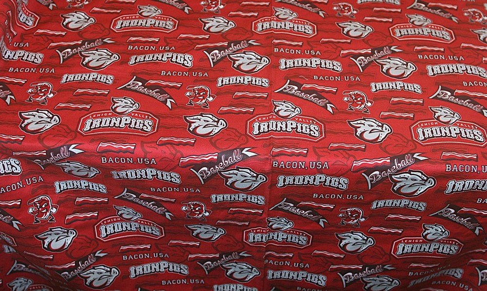 Lehigh Valley Iron Pigs Fabric Remnant MLB 43″ x 107″ Minor League Baseball