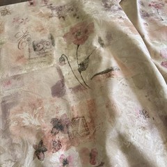 Elegant Jacquard Silk/Satin Blend Upholstery Fabric Beige Pink Floral 58″x 53″