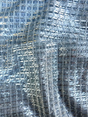 Silver Grey Metallic on mesh netting Fabric By the Yard 46″ Wide