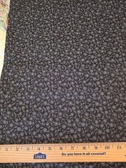 David Textiles Cotton Floral Fabric 1.5 Yds x 45″, Gray On Black