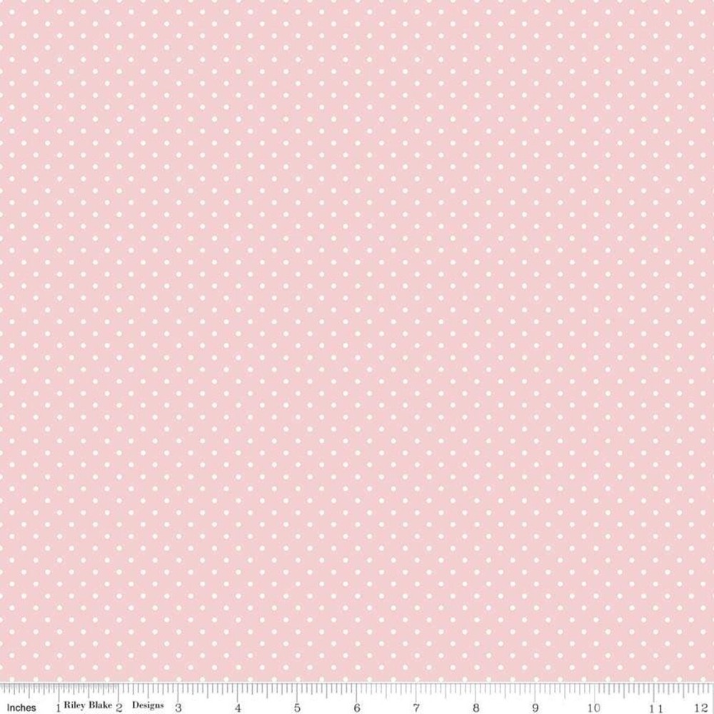 1/4 Yard 9”x42” Riley Blake Swiss Dot (Printed) Baby Pink Cotton Quilting Fabric