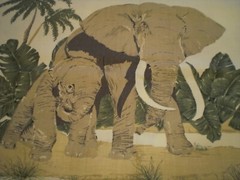 4 African Safari Animals Fabric Quilting Pillow Panels 22 x 17