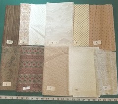 Your Choice Pieces, 1/4 Yds OR FQs Cream Tan Brown Floral cotton quilting Fabric