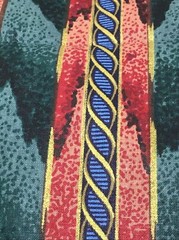 Verdigris Stripe 35″ x 54″ Richloom Screen Print Chintz Fabric Preshrunk Teflon