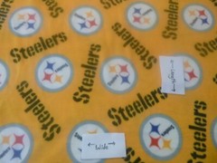 NFL Fleece Fabric- Pitt Steelers Yellow Toss (60 inches wide by 36 inches long)