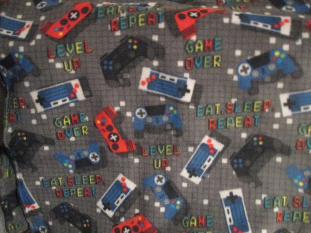 Game Over Video Game Fleece Fabric – 1-1/4 yards – 58″ wide