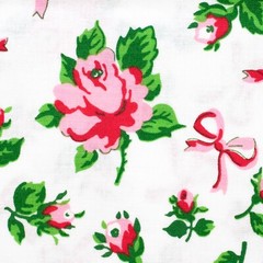 Windham Quilting Cotton Fabric First Blush Ruby Red 41951 Pink Roses Bows 10×44