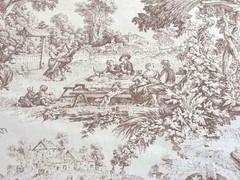 Fabric by the meter and tablecloths | Toile de Jouy model 2 various colors | height 305cm