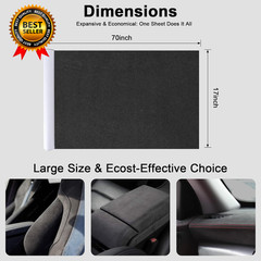 Premium Black Suede Fabric Wrap – 17X70 Inch Suede Wrap for Car Interior – Self-