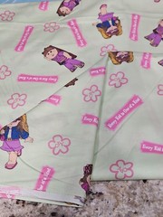 VINTAGE CABBAGE PATCH KIDS Cotton Fabric “EVERY KID Is ONE Of A KIND” ~ GREEN