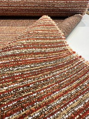 Hollywood Stripe Siracha Rust Valdese Chenille Upholstery Fabric By The Yard