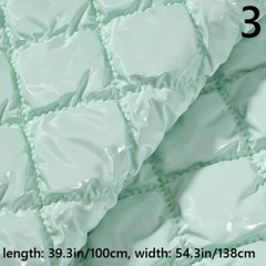 1M Wet Look Faux Leather Padded Fabric PU Quilted Cloth Puffer Coats Sewing