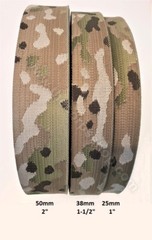 MURDOCK MULTICAM WEBBING 1.5″ / 38mm PER METRE USA MADE BERRY COMPLIANT MILSPEC