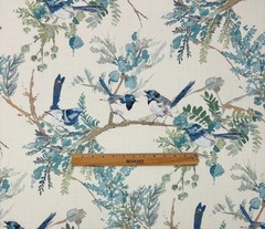 COVINGTON EMILIA MEDITERRANEAN BLUE BIRD FLORAL MULTIPURPOSE FABRIC BY YARD 54″W