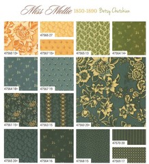 Moda MISS MOLLIE Charm Pack, 100% Cotton 5-inch Precut Fabric Squares (42 pcs)