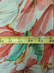 VTG Tropical Fabric Watercolor Hibiscus 80’s Peach Seafoam 140×45 Sewing
