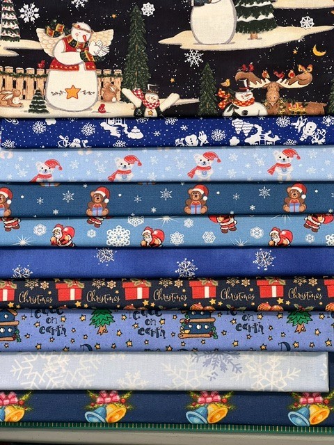 Quilting Fabric Lot – Christmas Holiday Winter, 10 Fat Quarters + 1 FREE!