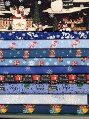 Quilting Fabric Lot – Christmas Holiday Winter, 10 Fat Quarters + 1 FREE!