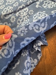 NEW Blue Flowers Hand Dyed 100% Cotton Batik Fabric BY THE YARD 38″ WIDE