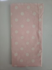 Fabric Remnant Material 24×90″ Cut Stains Fade Peach Pink Polka Dot Distressed