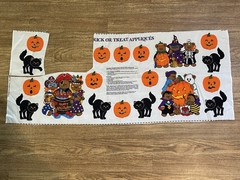 VTG Cranston Halloween Trick or Treat Appliqués & Door Decor Fabric READ