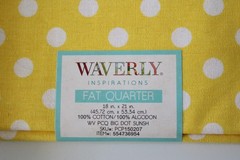 Fabric Fat Quarter Single Piece 18″ x 21″ 100% Cotton White Dots Yellow NEW!