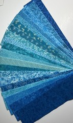 20 All Different Turquoise 2.5 “X WOF Jelly Roll 100% cotton quilting strips