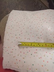 Small Multicolor Rectangle on White Cotton Fabric By The Yard (Hobby Lobby)