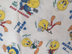 looney tunes tweety nurse fun fabric 10 x 9.5 inch 1pc new