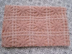 Vtg Chenille Bedspread Fabric 14×19″ Blush Pink Starburst Quilt Material