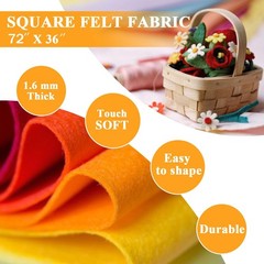Black Felt Fabric 72″ X 36″(1 Yard), 1.6mm Thick Soft and Durable Flexible Cr…